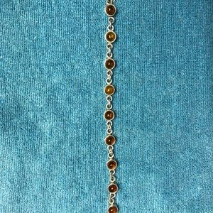Genuine Amber Sterling Bracelet